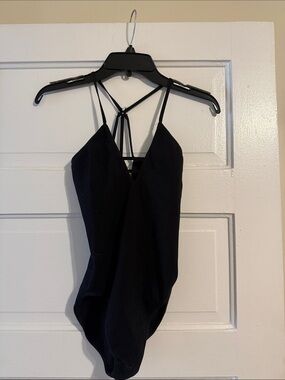 FP Movement by Free People Black Strappy Bodysuit